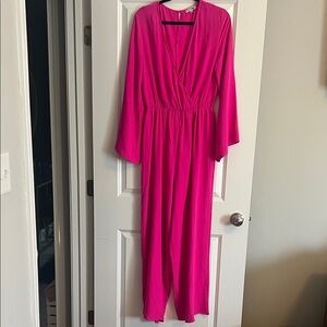 Fashion Nova Fuchsia Wrap Jumpsuit